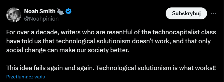 markiewkatomasz's tweet image. Szczególnie w USA ten technosolucjonizm zaproponowany przez technokapitalistów zadziałał rewelacyjnie.
Trump u władzy, system informacyjny pod kontrolą tech lordów, wielkie nierówności społeczne, reformy antyszczepionkowe, brak spójnej i konsekwentnej polityki klimatycznej.