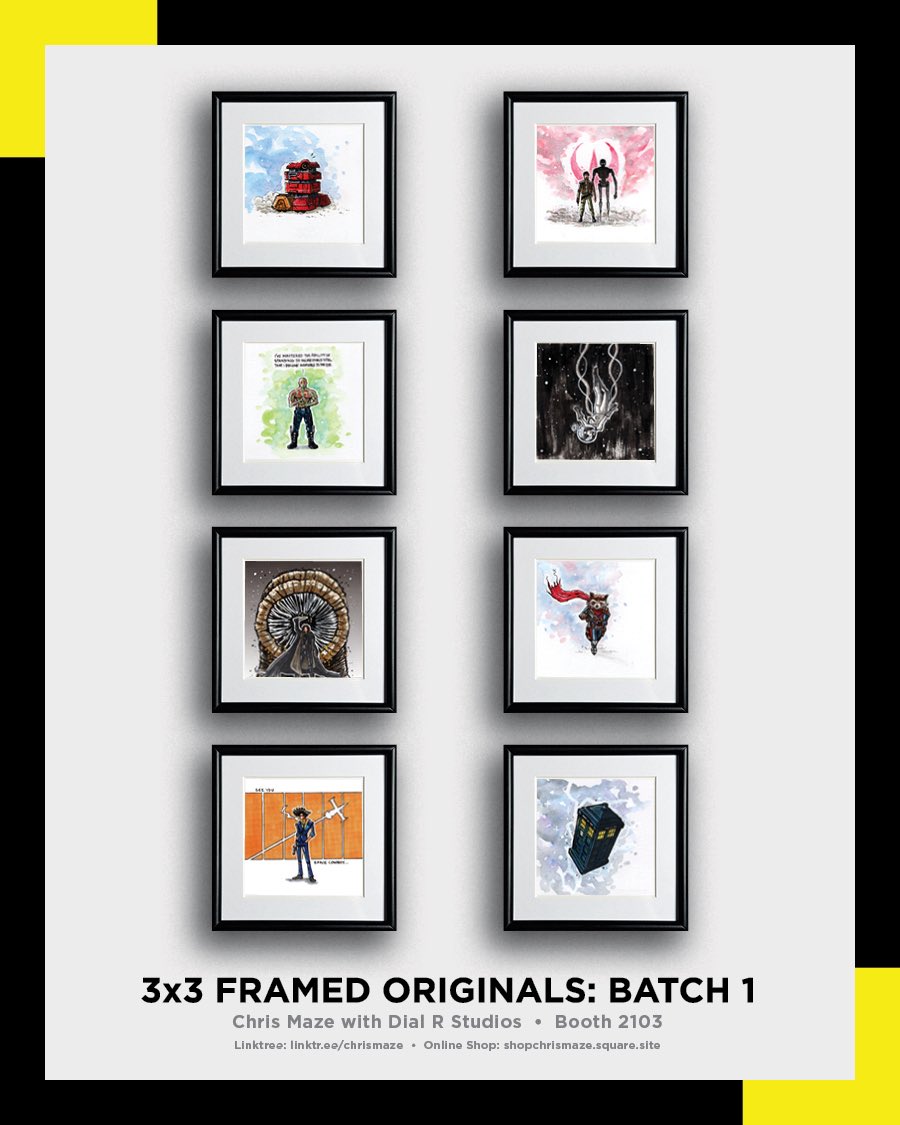 3x3" Framed Originals