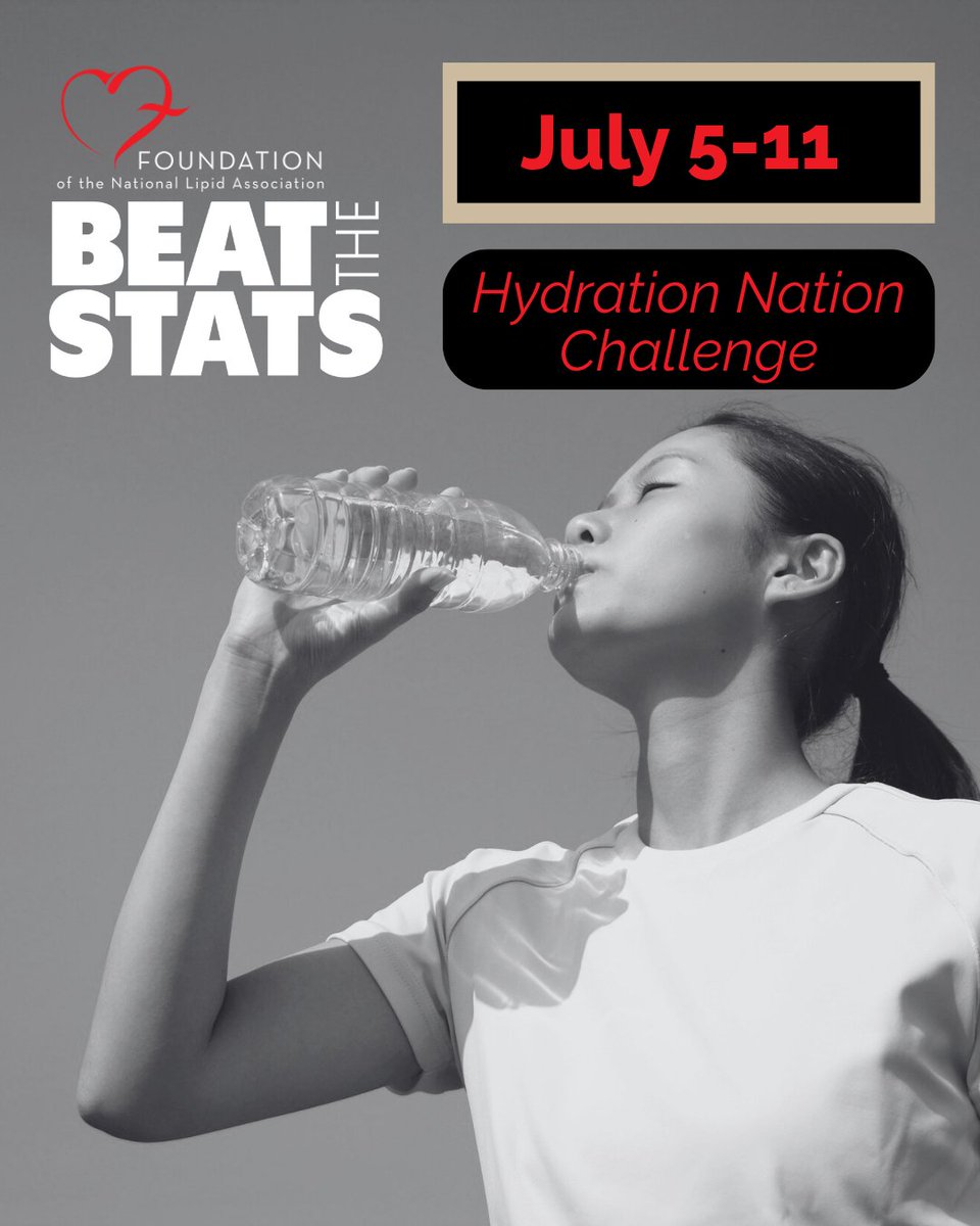 foundationofnla's tweet image. Week 2 of #BeatTheStats is here! July 5–11, drink 64 oz of water daily to boost your wellness + enter to win a 40oz Stanley Tumbler!
New? Join anytime via the YuMuuv app with code LIPID-MOVES. yumuuv.com/en/get
Let’s hydrate together!💧