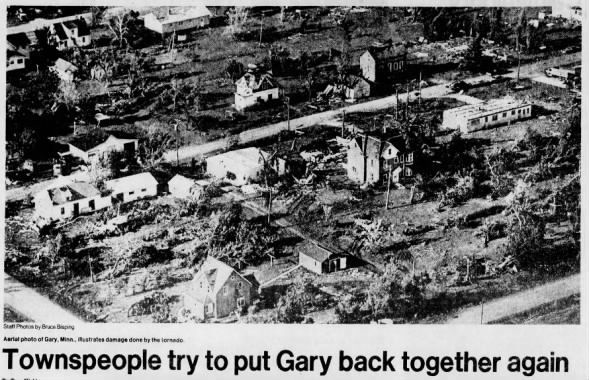 Gary–Fosston–Clearbrook, MN #Tornado – July 5, 1978! 

This twister was officially rated F2 (though Thomas Grazulis rated it F3), and it tore a path over 55 miles long.

Gary, MN was hardest hit—clocks stopped at 1:56 AM as one-third of the town was destroyed. Twenty-three homes