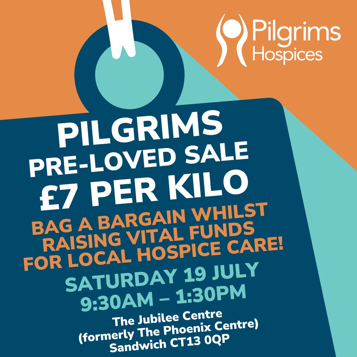 If you enjoyed our Kilo Sale today (or if you missed it!) we've got great news! We'll be holding another in #Sandwich on 19 July. Free entry, all welcome + all money raised will help to run #PilgrimsHospices services. Join our Facebook event: ow.ly/O0TX50WkVgn 👗 👕 🛍️ 💙