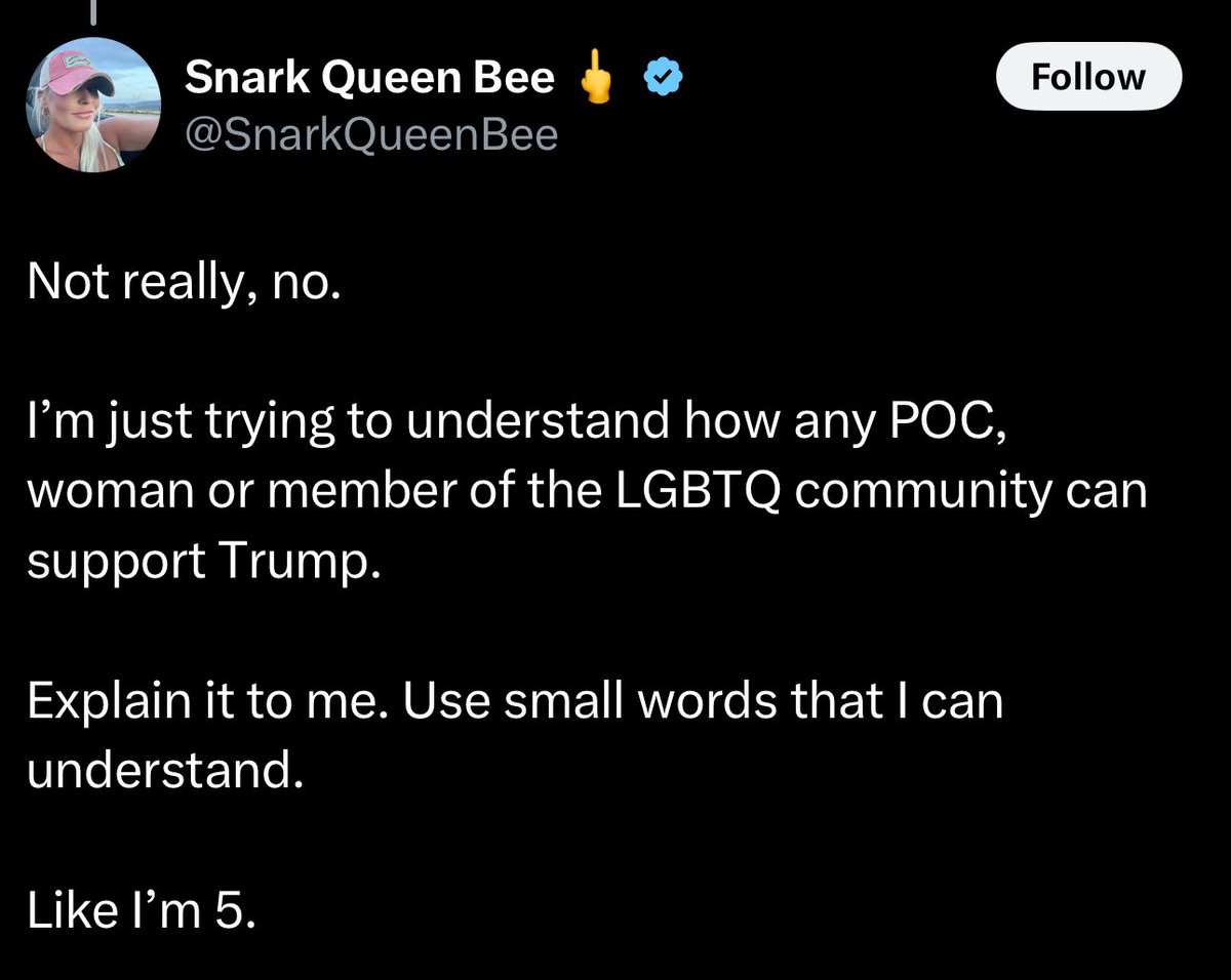 I always find it amusing when the AWFL’s try to instruct me on how to be black. According to them, I’m not doing it right.

I support Trump because I’m tired of walking past illegals who are barbecuing on the sidewalk when I visit my aunt in Queens. I’m tired of seeing them