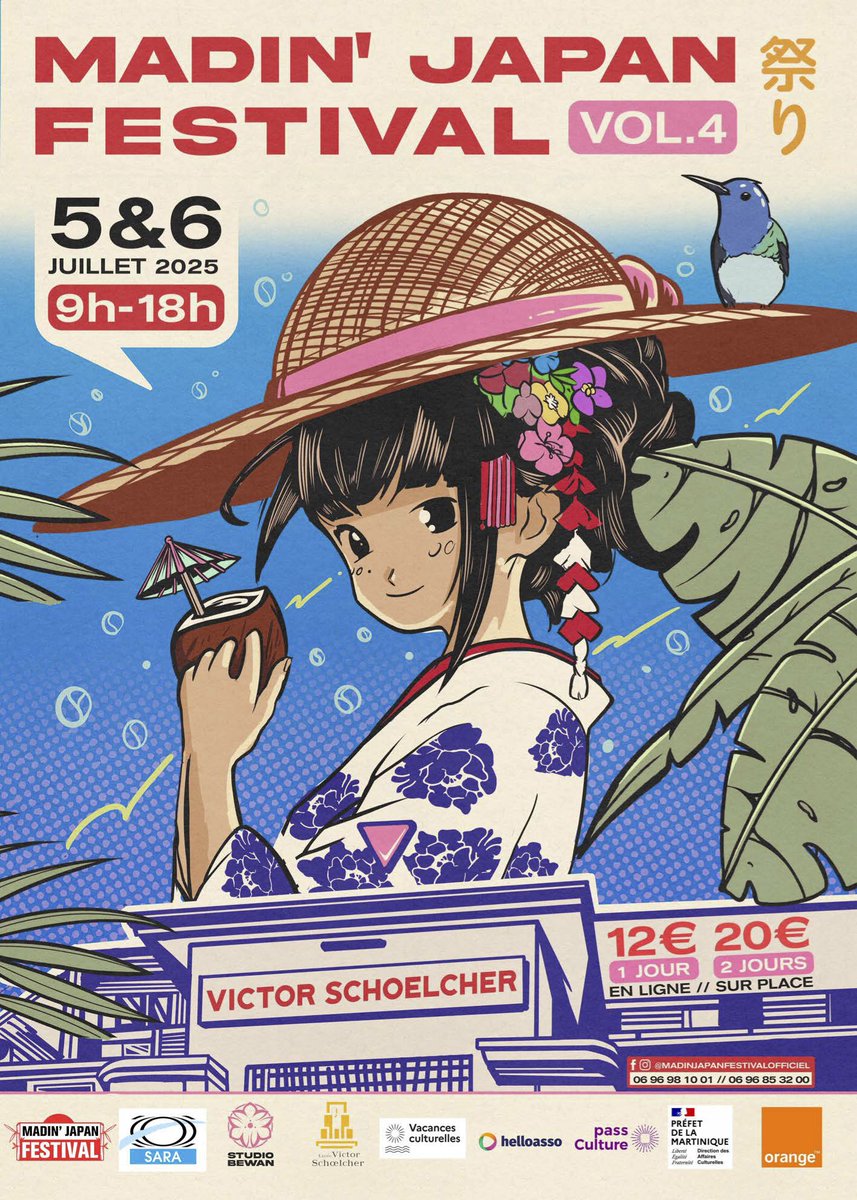 🎌 #Martinique : Le Madin’Japan Festival fait son grand retour les 5 et 6 juillet 2025 au lycée Schœlcher à Fort-de-France, de 9h à 18h.

🎮 Organisé par l’association Otaku’s Family, ce rendez-vous incontournable met à l’honneur toute la richesse de la culture japonaise :