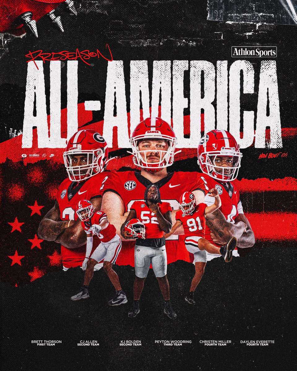 Six Dawgs earned <a href="/AthlonSports/">Athlon Sports</a>  Preseason All-America Team Honors 🇺🇸

#GoDawgs