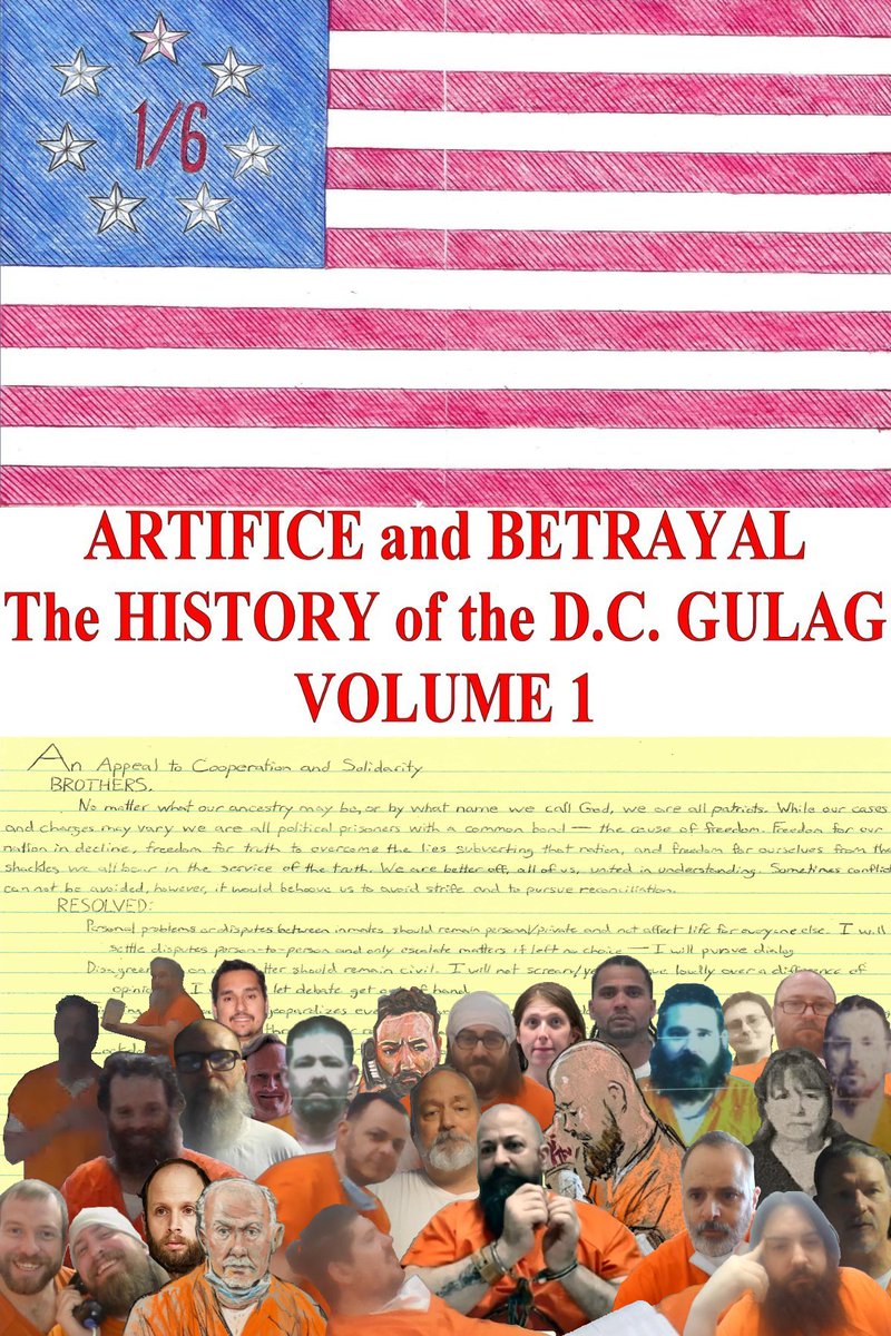 Updated concept visual for Volume 1 of Artifice and Betrayal. Anyone that was in the DC Gulag in 2021 who has pictures of themselves from that period, hit me up and I'll add you to the cover. If I haven't interviewed you yet, hit me up and we'll make that happen too.