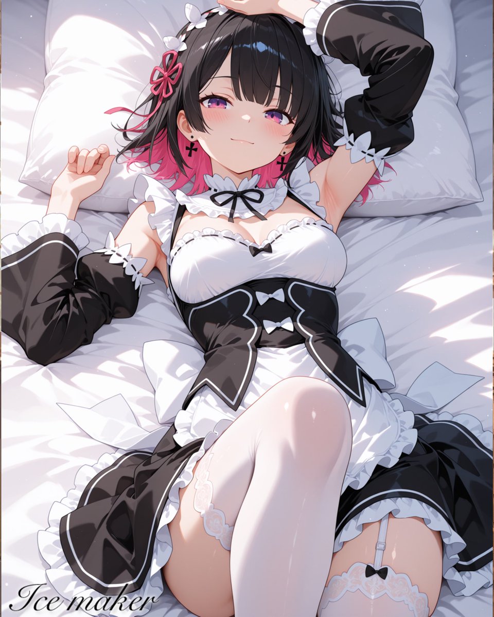 _ice_maker's tweet image. Chloe hanamori:”Hello, welcome guest and welcome to the estate, if you need me you can call me,I’m the new maid on duty.. as you can see today I’m doing a cosplay with this maid dress from an anime and fixing my hair a bit, how does it look like I did a good job?”

#ChloeHanamori