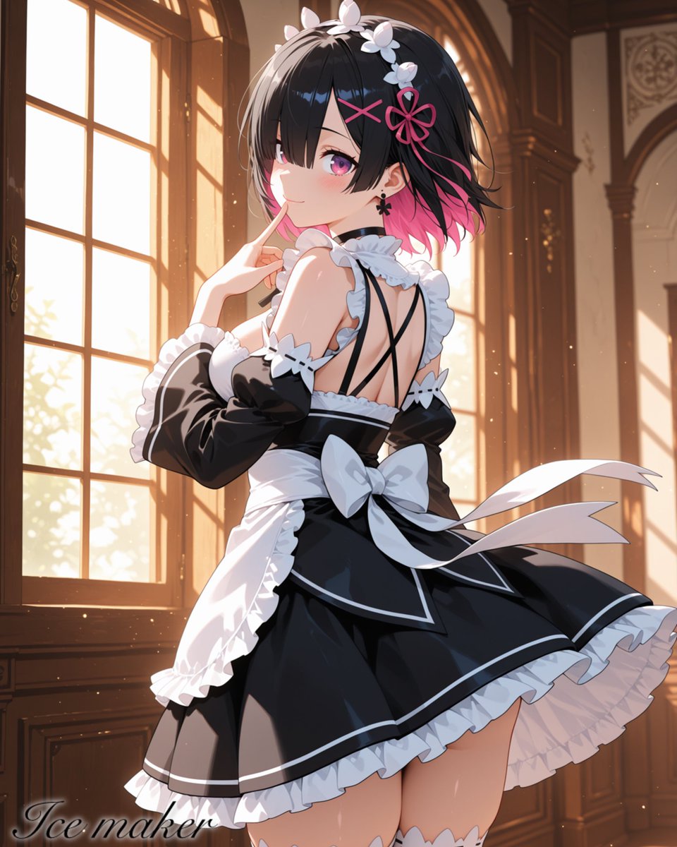 _ice_maker's tweet image. Chloe hanamori:”Hello, welcome guest and welcome to the estate, if you need me you can call me,I’m the new maid on duty.. as you can see today I’m doing a cosplay with this maid dress from an anime and fixing my hair a bit, how does it look like I did a good job?”

#ChloeHanamori