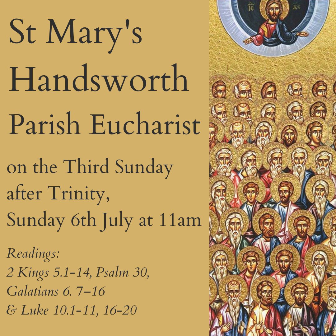 All welcome to the Parish Eucharist at St Mary’s Church, Handsworth, on the Third Sunday after Trinity, this Sunday, the 6th July at 11am.
#AllWelcome #ThirdSundayAfterTrinity #ParishEucharist #ChurchOfEngland #HandsworthStMary #COfEBirmingham