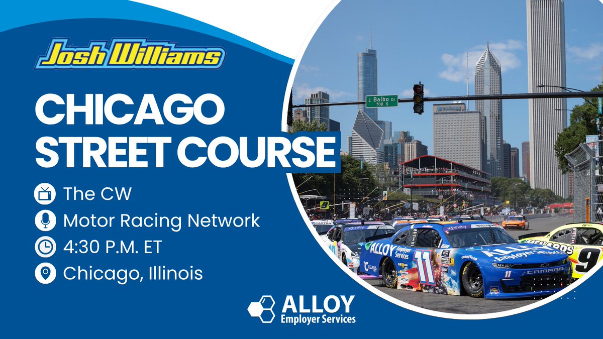 Josh Williams (@josh6williams) on Twitter photo ποΈ Weβre back on the streets of Chicago for todayβs <a href="/NASCAR_Xfinity/">NASCAR Xfinity</a> Series race through Grant Park.
Tune-in to <a href="/TheCW_Sports/">The CW Sports</a> this afternoon! ποΈ Weβre back on the streets of Chicago for todayβs <a href="/NASCAR_Xfinity/">NASCAR Xfinity</a> Series race through Grant Park.
Tune-in to <a href="/TheCW_Sports/">The CW Sports</a> this afternoon!