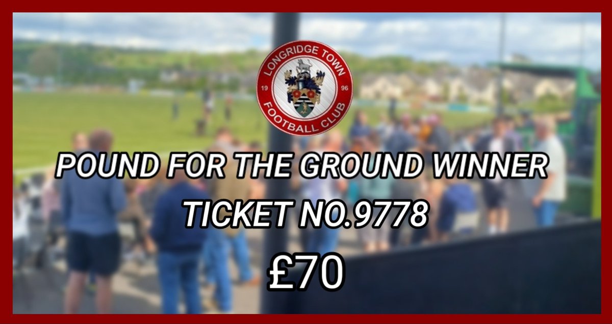 🎟 Ticket no.9778 takes home today's pound for the ground.

🙌 A big thank you to everyone who entered today, your continued support is incredible.

#UpTheRidge