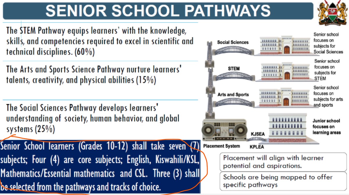 .<a href="/KICDKenya/">KICD</a> you're not being fair to parents giving them this slide to figure out how to make career decisions for their children. It's not only meaningless; it's also discriminatory for parents without the education to know what it is (which is bs).

End this farce, remove