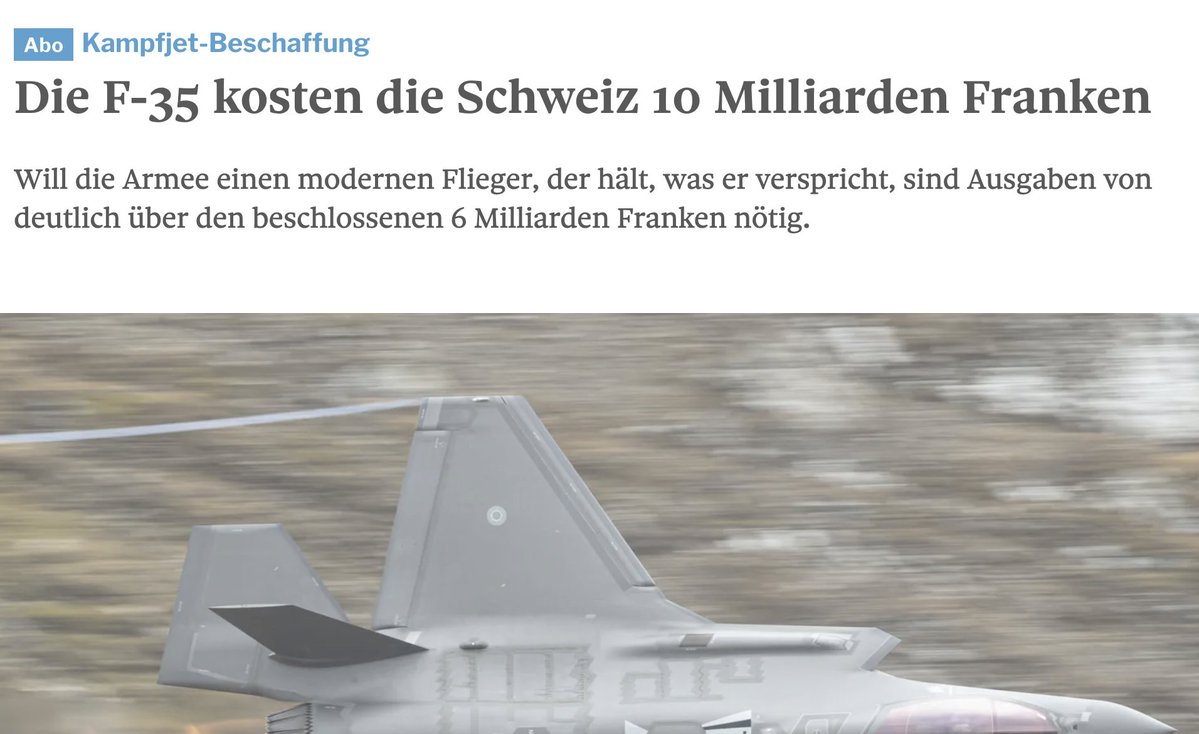Jetzt begreife ich es langsam. Wir geben nicht mehr für die Aufrüstung aus. Der Scheiss wird einfach immer wie teurer.