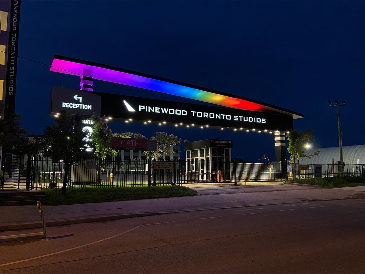 PinewoodStudios's tweet image. We wish all those celebrating across the globe a happy #Pride. All of our gatehouses are lit up at #PinewoodStudios #SheppertonStudios #PinewoodTorontoStudios