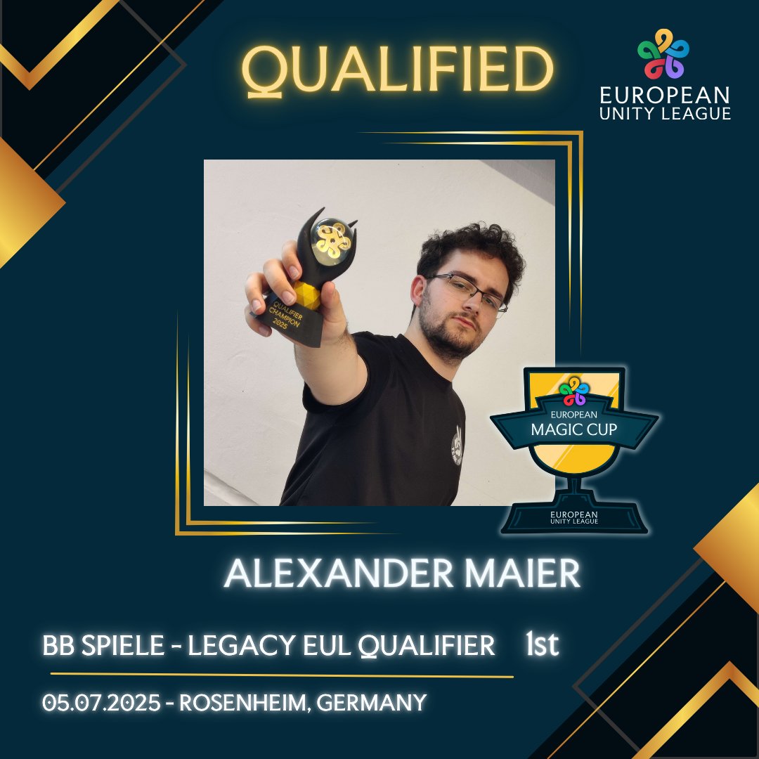 European Unity League (@unityleaguemtg) on Twitter photo ๐ Congratulations to Alexander Maier โ officially qualified for the European Magic Cup 2026! ๐๐ช๐บ
He took 1st place out of 38 players at the Legacy EUL Qualifier at BB Spiele, piloting a deadly Dimir Reanimator! ๐๐ง ๐๐ค
๐ Decklist: moxfield.com/decks/NwQeGSVzโฆ
๐ Standings: ๐ Congratulations to Alexander Maier โ officially qualified for the European Magic Cup 2026! ๐๐ช๐บ
He took 1st place out of 38 players at the Legacy EUL Qualifier at BB Spiele, piloting a deadly Dimir Reanimator! ๐๐ง ๐๐ค
๐ Decklist: moxfield.com/decks/NwQeGSVzโฆ
๐ Standings: