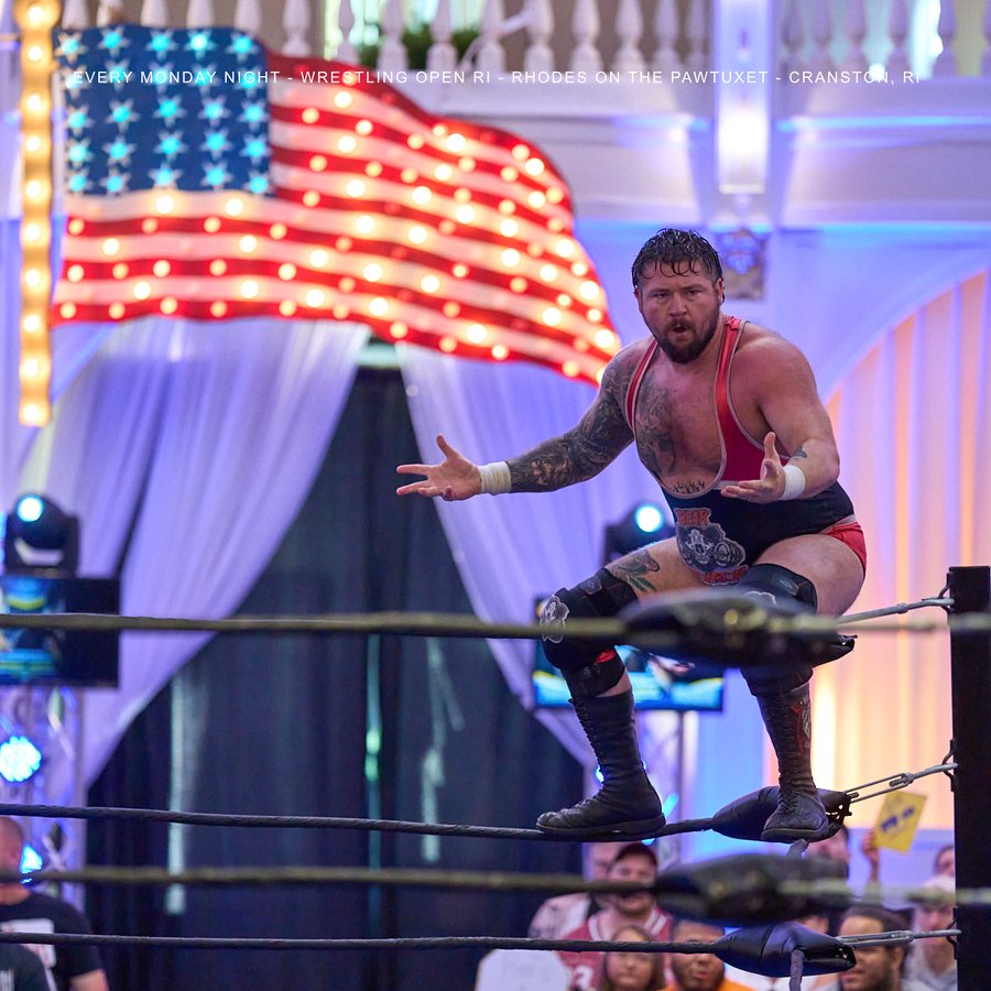 THIS MONDAY: Bear Bronson challenges Bryce Donovan for the Wrestling Open Tile on 7/7/25 at Rhodes On The Pawtuxet in Cranston, RI! - mailchi.mp/902183271d76/w…