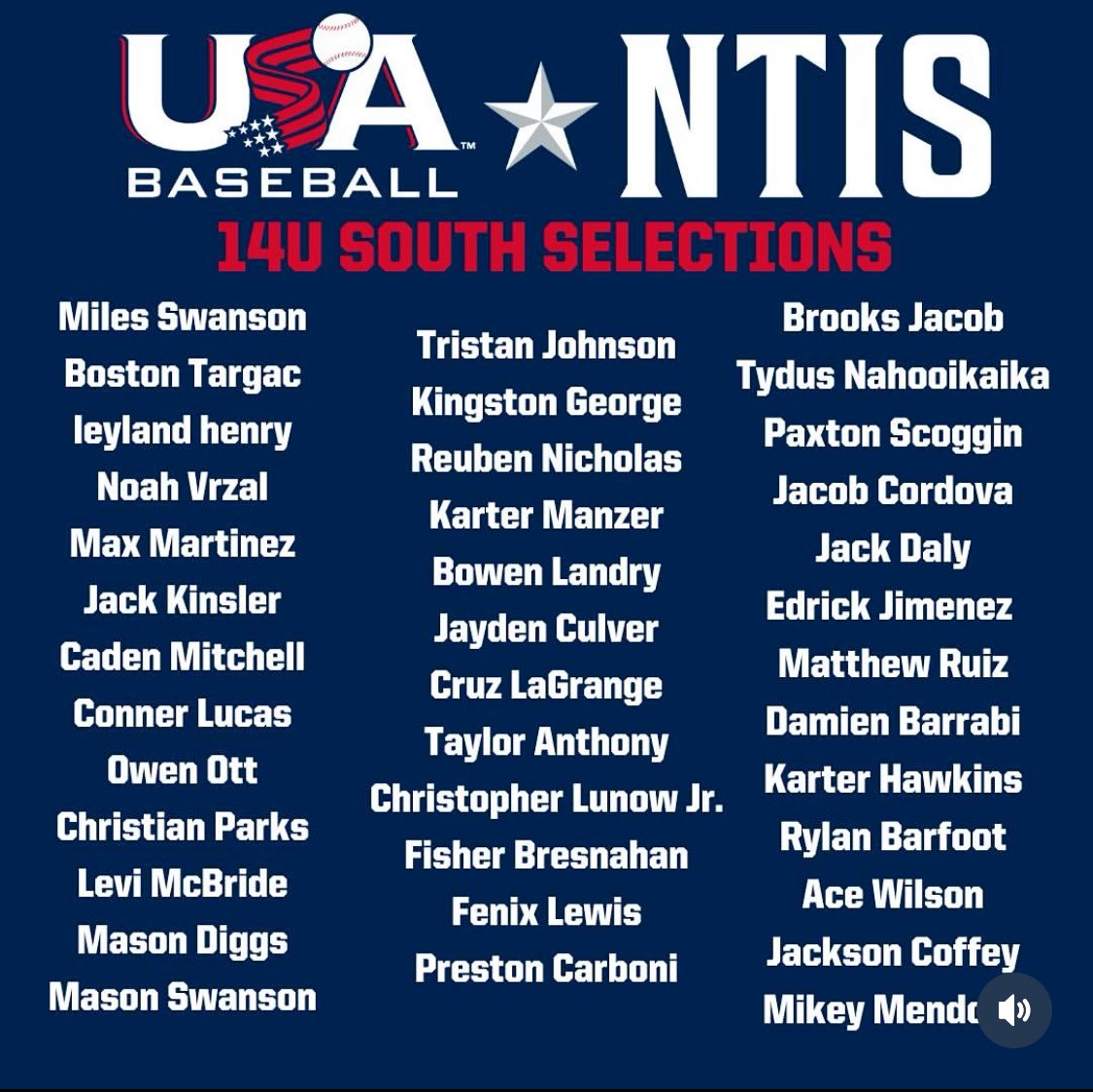 Very exited and blessed to say I have been selected to play for USA baseball at the NTIS Champions Cup for my second year! #USA