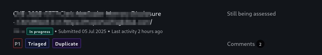 Got Dup For a P1 on #Bugcrowd

One Hour Late For the first report..

#Bugcrowd #hackerone #bugbounty #Pentesting #hacking #infosec