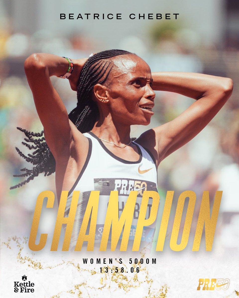 Nike Prefontaine Classic (@nikepreclassic) on Twitter photo Beatrice Chebet 🇰🇪 becomes the first woman in history to break 14 minutes in the 5000m.
A powerful reminder that anything is possible.
Presented by <a href="/kettleandfire/">Kettle & Fire</a> Beatrice Chebet 🇰🇪 becomes the first woman in history to break 14 minutes in the 5000m.
A powerful reminder that anything is possible.
Presented by <a href="/kettleandfire/">Kettle & Fire</a>