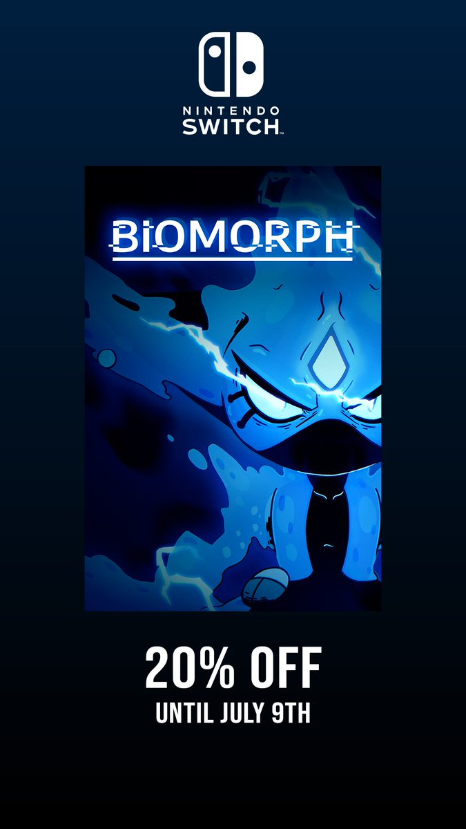 ldstudiomtl's tweet image. BIOMORPH is on sale for the first time on Nintendo Switch in both North and South America at 20 % off! This offer ends July 9!
nintendo.com/store/products…