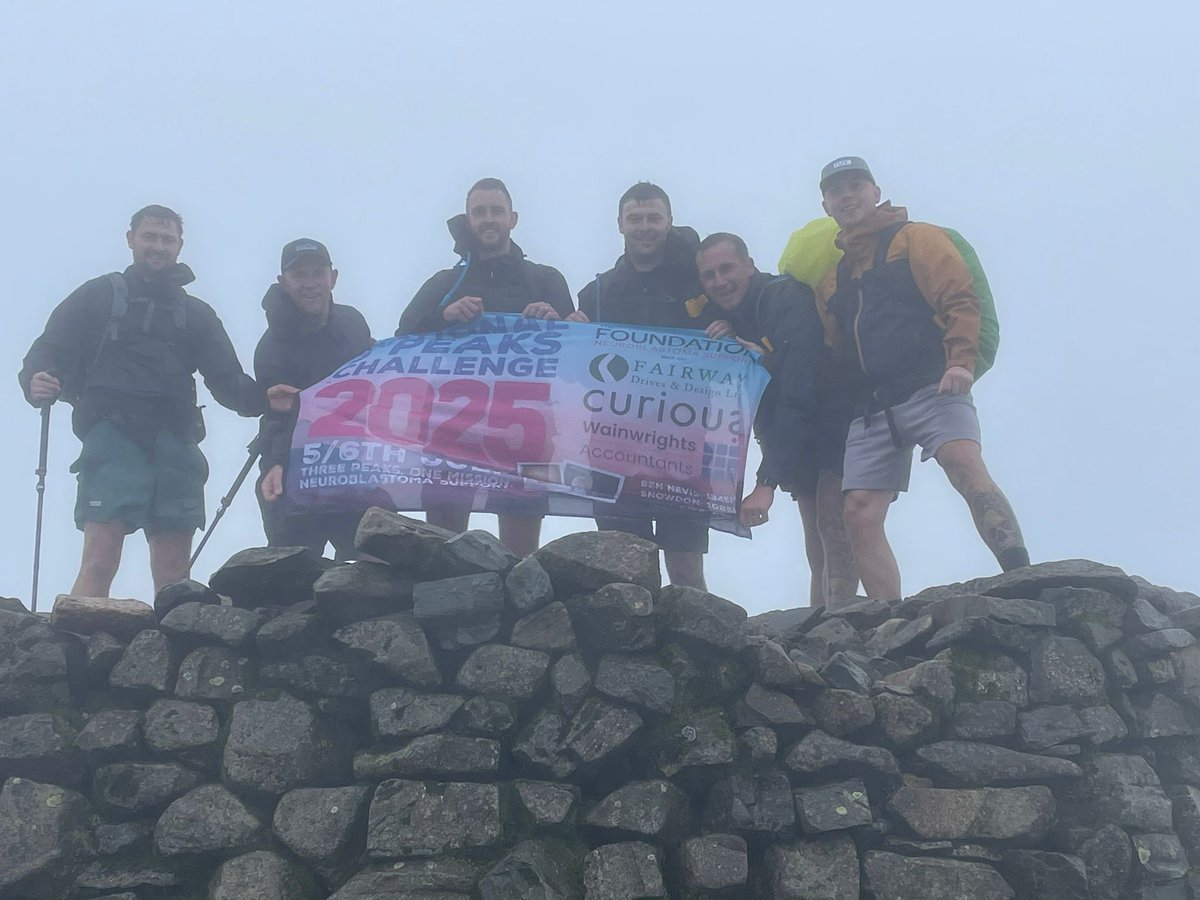 ⛰ Scafell Pike – Complete! ⛰

That’s TWO mountains down and one final push to go!

The team tackled Scafell Pike with grit, determination (and a few tired legs), but they’ve smashed it. Now it’s time to head to the final peak—Snowdon, we’re coming for you! 💪

#Neuroblastoma