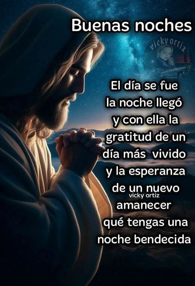 Dios Nuestro Señor el día se fué, la noche llegó y con ella la gratitud por lo vivido y la esperanza de un nuevo amanecer 🙏 Buenas noches