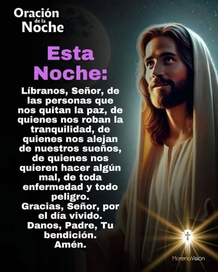 Padre Celestial líbranos de las personas que nos quitan la paz, la tranquilidad y nos alejan de nuestros sueños. Dános Padre tu bendición