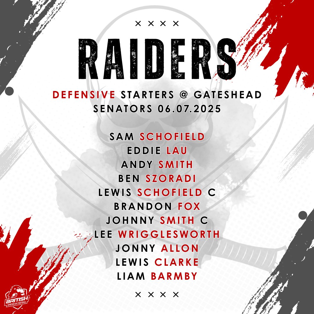 For our penultimate game of the 2025 regular season, here are your Wakefield District Raiders starting lineups!

We will be looking to bounce back on the road against an always tough opponent in the Gateshead Senators 🛣️