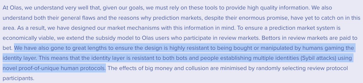A snippet from my blog introducing Olas. 

We've long been aware of this problem and have designed our system so outcomes can't simply be bought. 

In this case a centralised authority had to step in to remedy the market failure. Begs the question what is UMA for?