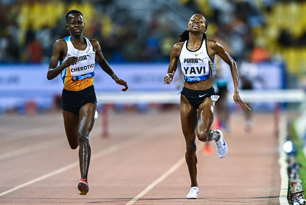 Yavi was not getting beaten again, and it was clear from the gun.

A meeting record for Yavi while pushing Faith  Cherotich to a New Personal best!