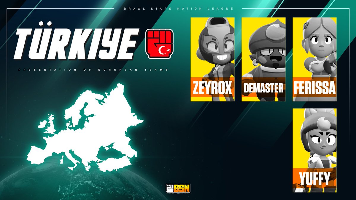 BSN: Brawl Stars Nations League (@brawlpseries) on Twitter photo 🇹🇷 The last spot, but far from the least
🔸 <a href="/zeyrooxbs/">FUT ZeyroX🕊</a>
🔸 <a href="/demasterbs/">FUT|DeMaster</a>
🔸 <a href="/ferissabs/">FUT Ferissa</a>
🔸 <a href="/_Yuffy/">Yuffy</a>
<a href="/TeamTurkiyeBS/">Team Türkiye - Brawl Stars</a> enters with passion, fire, and a love for the game that can’t be matched 🔥 🇹🇷 The last spot, but far from the least
🔸 <a href="/zeyrooxbs/">FUT ZeyroX🕊</a>
🔸 <a href="/demasterbs/">FUT|DeMaster</a>
🔸 <a href="/ferissabs/">FUT Ferissa</a>
🔸 <a href="/_Yuffy/">Yuffy</a>
<a href="/TeamTurkiyeBS/">Team Türkiye - Brawl Stars</a> enters with passion, fire, and a love for the game that can’t be matched 🔥