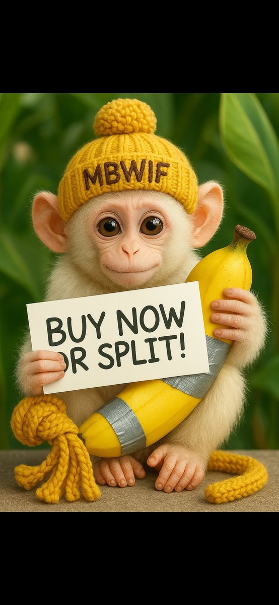 NoWh3rEmAnMETA's tweet image. $MBWIF is like if Doge, WIF, and a banana had a baby… and that baby got HYPED.
Meme magic + monkey madness = 🍌MOON mode unlocked
Don’t get left peeling.
#MemeCoinMadness #CryptoZoo
