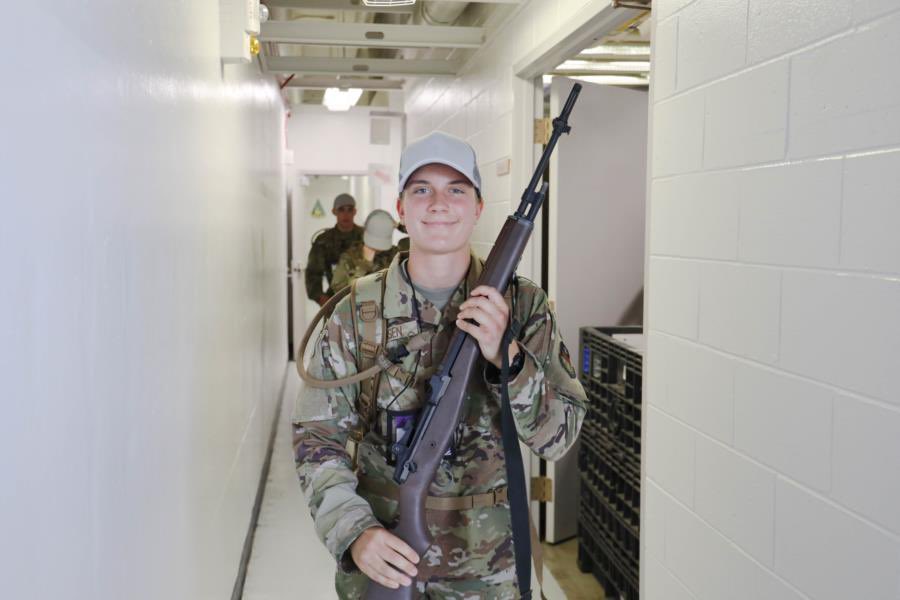 Cadet Jensen at Air Force basic training. Special young lady.