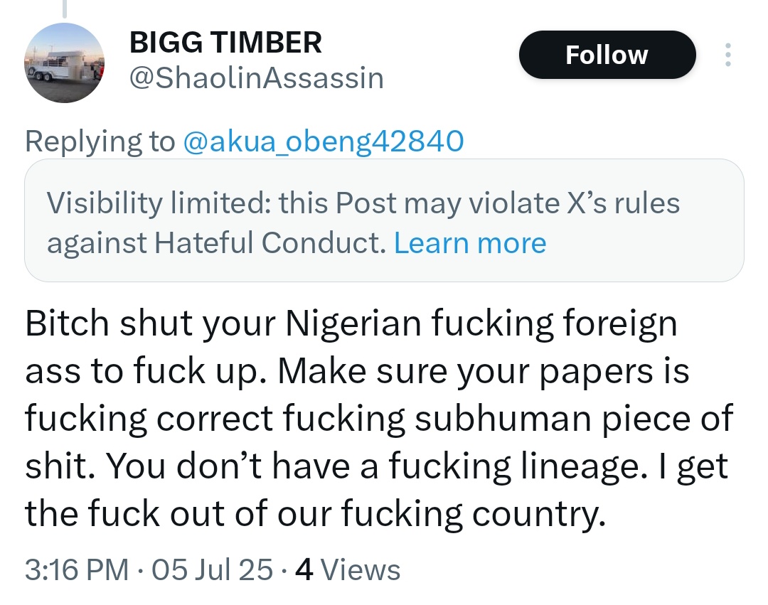 ๐๐ธ๐ค๐๐๐๐ฅ๐ ๐พ๐๐ฃ๐๐๐๐ฌ๐ญ (@akua_obeng42840) on Twitter photo Out of all Africans, FBA's hate ๐ณ๐ฌNigerians the most, because wtf is this sh*t๐๐ฟ, I'm not even Nigerian๐ญ๐ญ๐ญ๐๐ฟโโ๏ธ. He's over here telling me to make sure my papers are correct, but I'm already a United States citizen๐คจ. Again, I'm not Nigerian. 
*SIGH* Out of all Africans, FBA's hate ๐ณ๐ฌNigerians the most, because wtf is this sh*t๐๐ฟ, I'm not even Nigerian๐ญ๐ญ๐ญ๐๐ฟโโ๏ธ. He's over here telling me to make sure my papers are correct, but I'm already a United States citizen๐คจ. Again, I'm not Nigerian. 
*SIGH*
