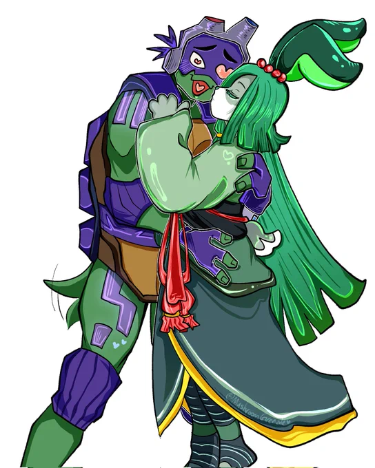 Donnie and Kaori commission from ! Thank you so much! His drawing Donnie and kaori so cool and cute! I really love it!