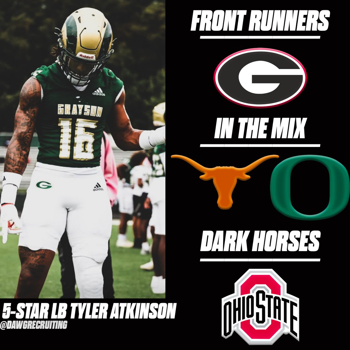 DawggRecruiting's tweet photo. Breaking down Tyler Atkinson’s recruitment. 👀

Do y’all think think Tyler will be a Dawg? 🤔 https://t.co/1DmUGeFJTS