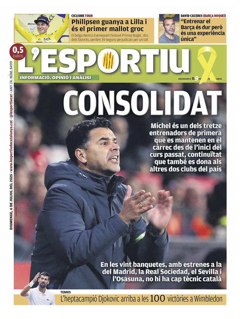 CONSOLIDAT,  a la portada de <a href="/lesportiuGIR/">L'Esportiu - Girona</a>
<a href="/FCBarcelona_cat/">FC Barcelona</a> <a href="/RCDEspanyol/">RCD Espanyol de Barcelona</a>  <a href="/GironaFC/">Girona FC</a> <a href="/LeTour/">Tour de France™</a> <a href="/Wimbledon/">Wimbledon</a>