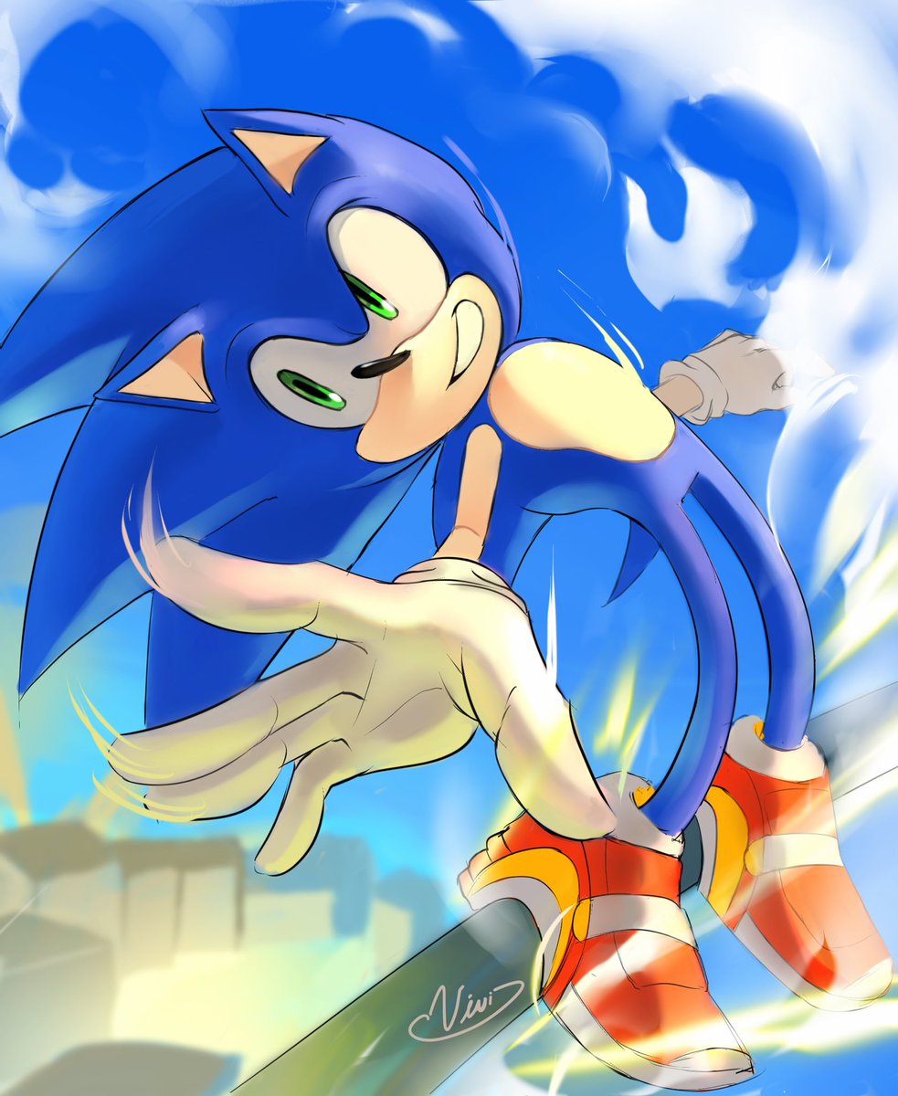 vianneydraws's tweet image. After a month of studying Sonic’s proportions, this is how I edited this drawing.
Before and after.
#SonicTheHedgehog #sonicfanart