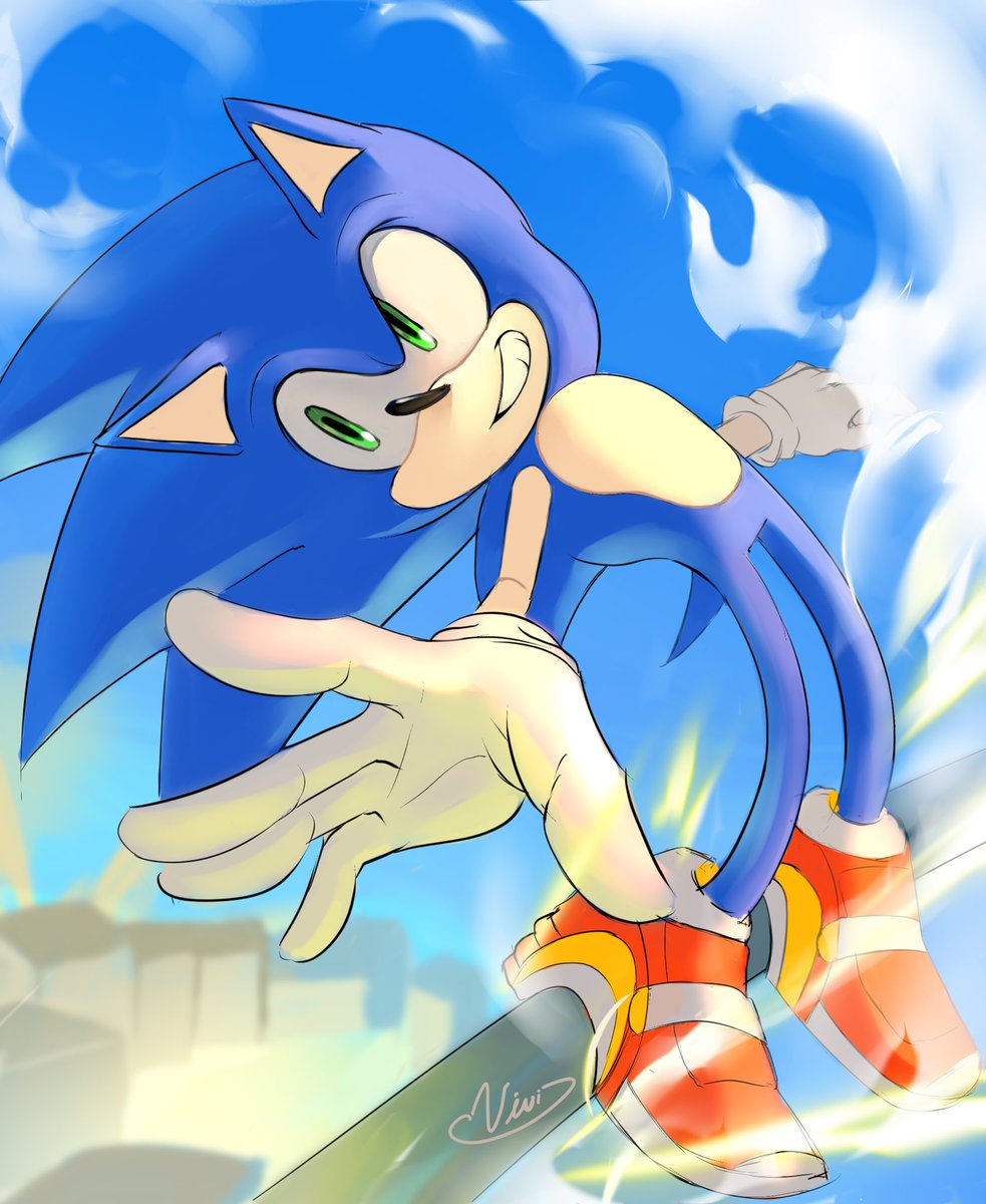 vianneydraws's tweet image. After a month of studying Sonic’s proportions, this is how I edited this drawing.
Before and after.
#SonicTheHedgehog #sonicfanart
