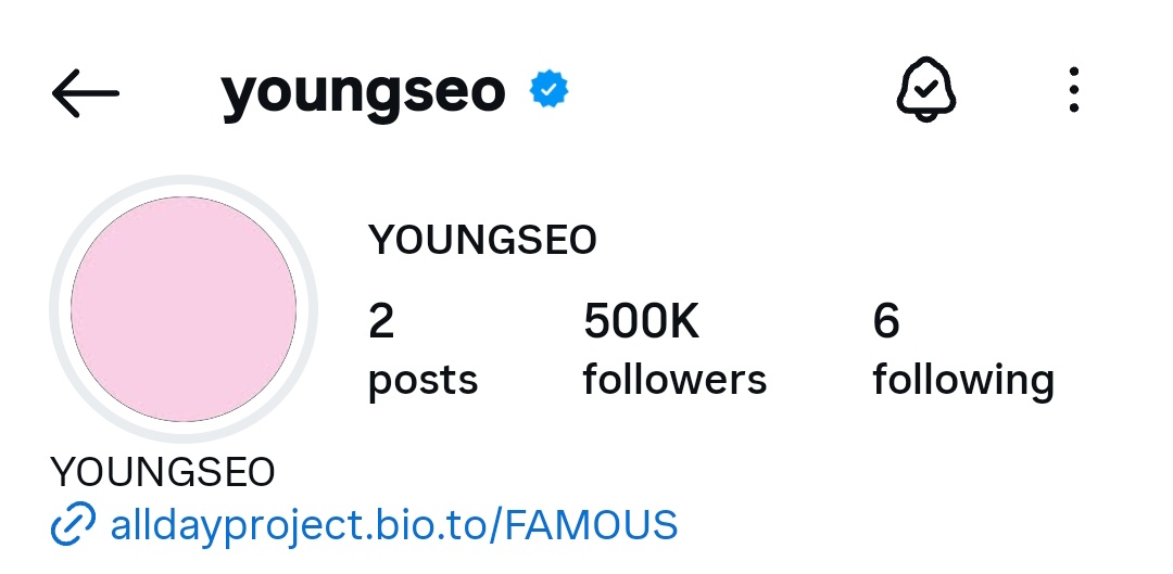 YOUNGSEOCHARTS's tweet image. .@ALLDAY_PROJECT’s YOUNGSEO (@.youngseo) has reached 500,000 followers on Instagram. 

Congratulations, Youngseo! 👏

#YOUNGSEO #영서
#ALLDAYPROJECT #올데이프로젝트