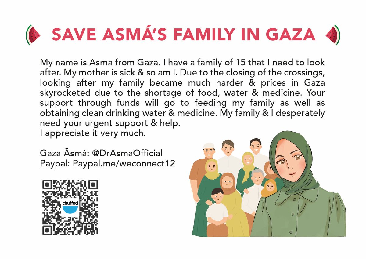 I NEED 200-250 PEOPLE, EACH DONATING €100 WHATEVER, TO PROVIDE %50 OF TARGET — URGENCY.

Comment to help us being seen🇵🇸
chuffed.org/project/127747…