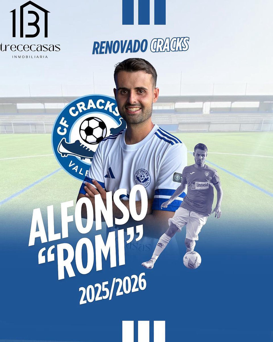 CFCRACKS's tweet photo. ⚠️RENOVACIONES⚠️

🔒Mas renovaciones 25/26 del Amateur A

📝2a renovación. 2o capitán Alfonso "Romi” que  seguirá controlando la batuta del centro del campo

✅ mediocentro que destaca por su control de los tempos del partido, pieza fundamental del proyecto.

🔔Seguid atentos https://t.co/kEc3Lacgm1