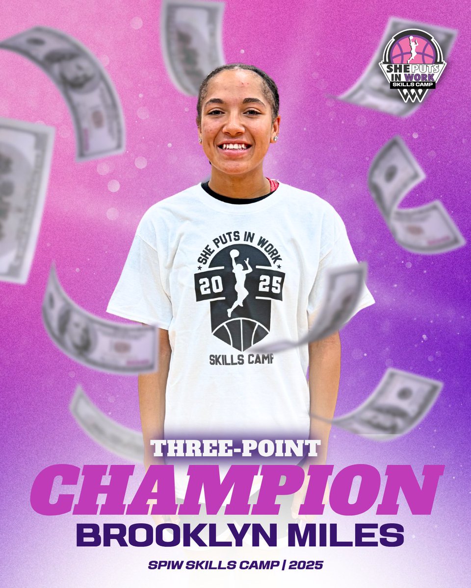 She Puts in Work Basketball Report (@sheputsinwork) on Twitter photo CONGRATULATIONS to Brooklyn Miles <a href="/BrooklynMiles05/">Brooklyn Miles</a> for winning the 3-Point Shooting Championship at camp!
She surprised herself but well deserved! CONGRATULATIONS to Brooklyn Miles <a href="/BrooklynMiles05/">Brooklyn Miles</a> for winning the 3-Point Shooting Championship at camp!
She surprised herself but well deserved!
