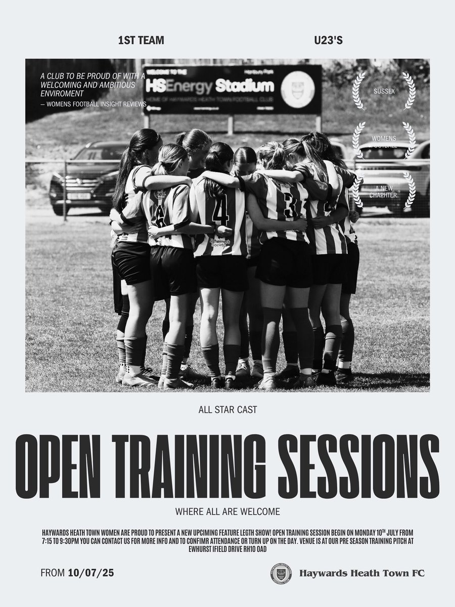 Haywards Heath Town Women (@hhtwomen) on Twitter photo OPEN TRAINING SESSIONS!!
As we start pre season this coming week we have a fantastic opportunity for anyone looking for a new team or to play at a higher level!
Sessions start Monday from 7:15pm
You can DM us on here or email
womensmanger@hhtfc.co.uk OPEN TRAINING SESSIONS!!
As we start pre season this coming week we have a fantastic opportunity for anyone looking for a new team or to play at a higher level!
Sessions start Monday from 7:15pm
You can DM us on here or email
womensmanger@hhtfc.co.uk