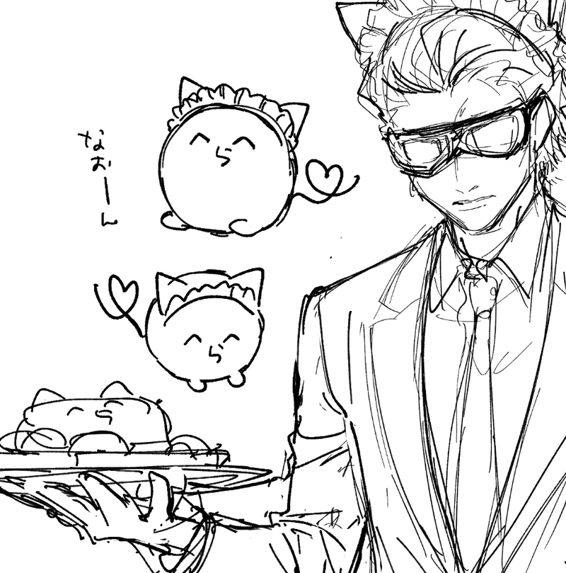 sjnk_d's tweet image. なんか出せる絵でもあればと思ったけどマジろくに落書きもしてないから…
6月にやってたMADTOWNの猫カフェ店員＾ら＾がよかったです