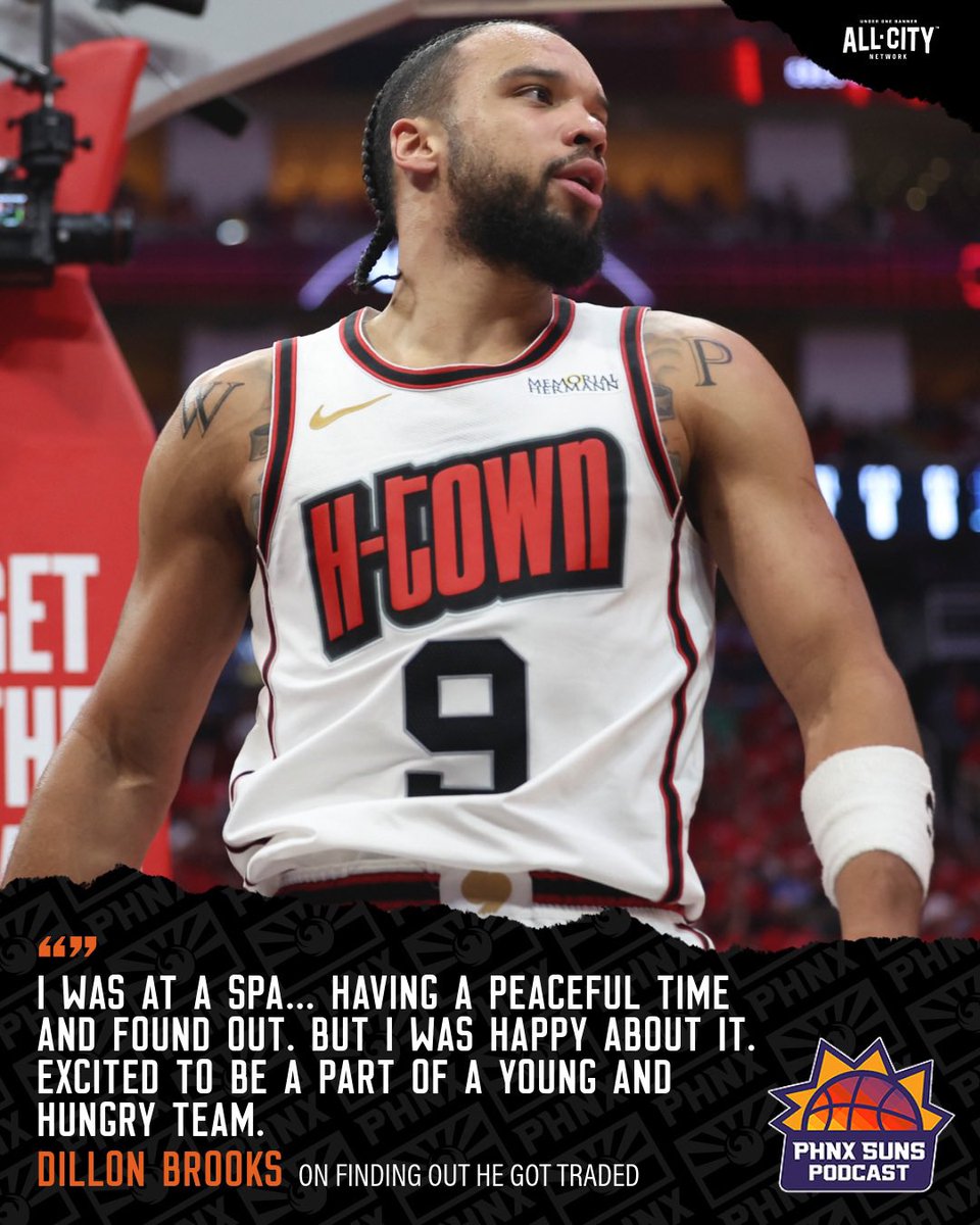 PHNX Suns (@phnx_suns) on Twitter photo Dillon Brooks told <a href="/JustEsBaraheni/">Esfandiar Baraheni</a> he was at a spa when he found out he got traded for KD 😅
He’s pumped about the fit 👀 Dillon Brooks told <a href="/JustEsBaraheni/">Esfandiar Baraheni</a> he was at a spa when he found out he got traded for KD 😅
He’s pumped about the fit 👀