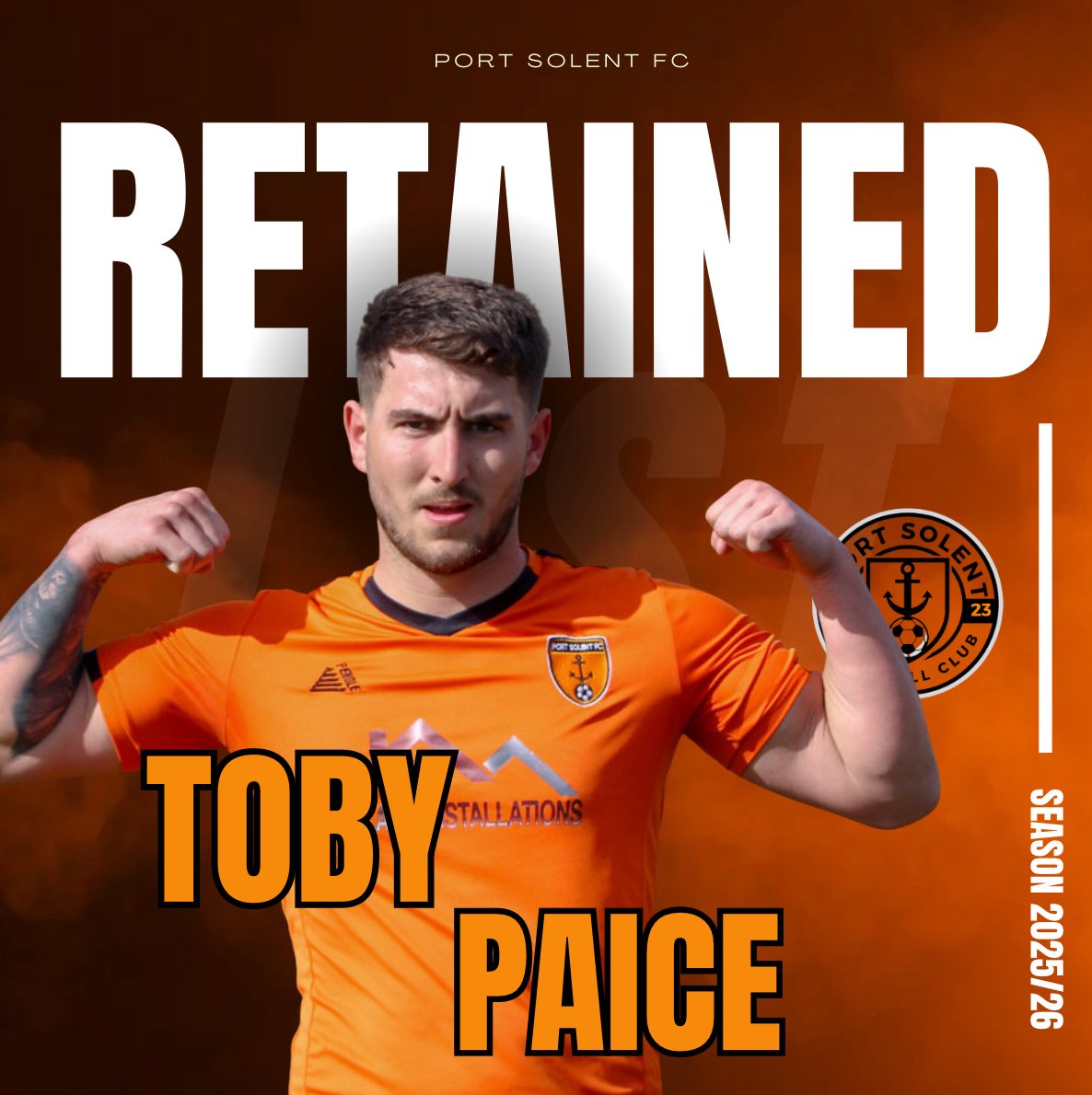 Toby Paice returns for 2025/26 🔒

Still no entry past him.
Still built like a nightclub bouncer with a grudge.

Bring it on 👊
#Retained #PortSolentFC #YouShallNotPass