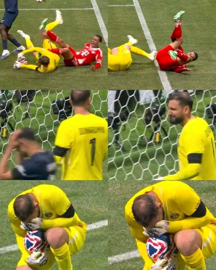 Absolutely heartbreaking, Jamal Musiala suffers a very serious injury, possibly breaking his ankle. Donnarumma's tearful reaction is unbelievable. A very emotional image for everyone.

Be strong, Musiala. 🙏🙏