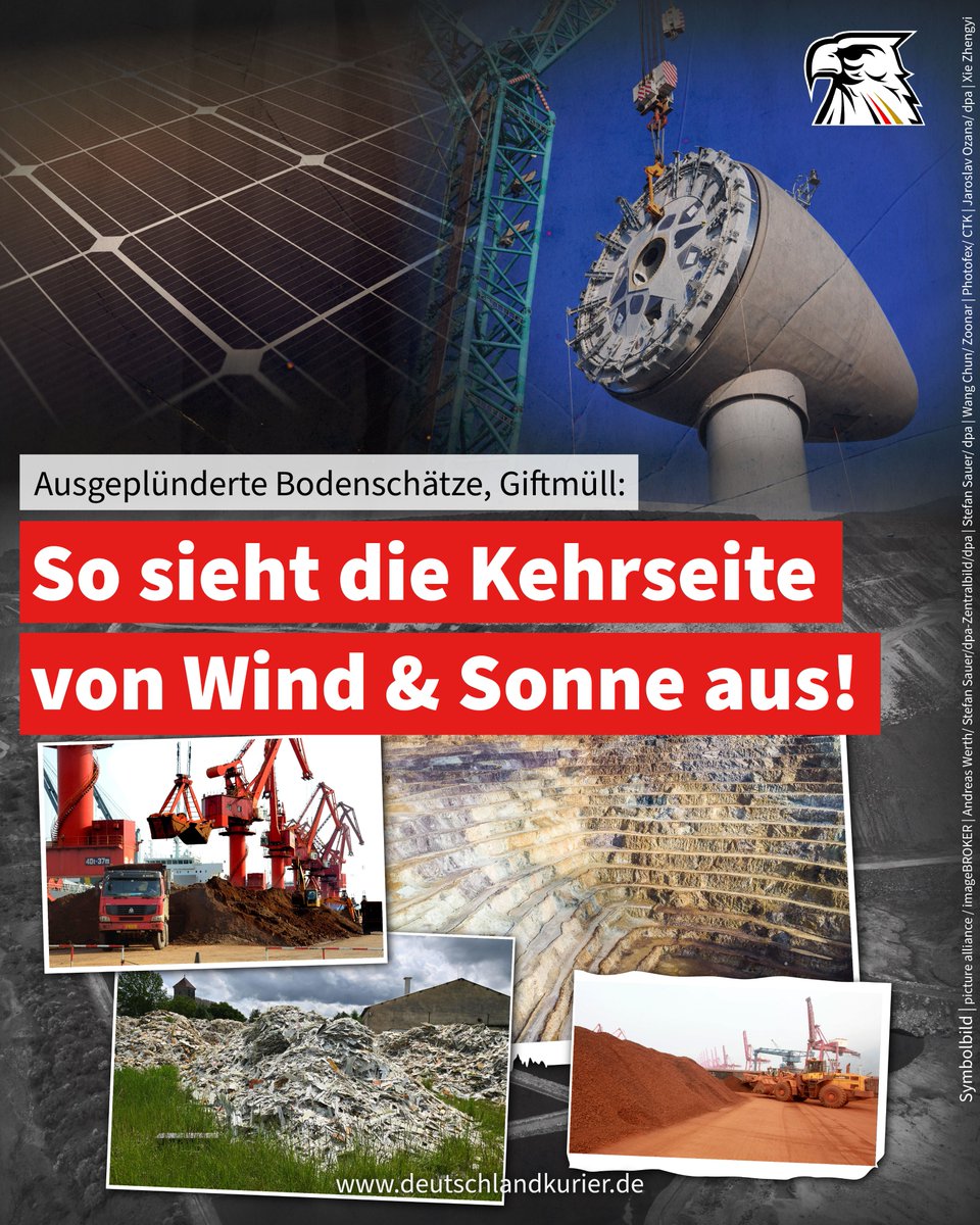 Ausgeplünderte Bodenschätze, Giftmüll: So sieht die Kehrseite von Wind &amp; Sonne aus!

Die relativ kurze Lebenszeit der Träger von angeblich beliebig „Erneuerbaren Energien“ wie Wind und Sonne bringt Probleme mit sich, die in der öffentlichen Diskussion untergehen und von den