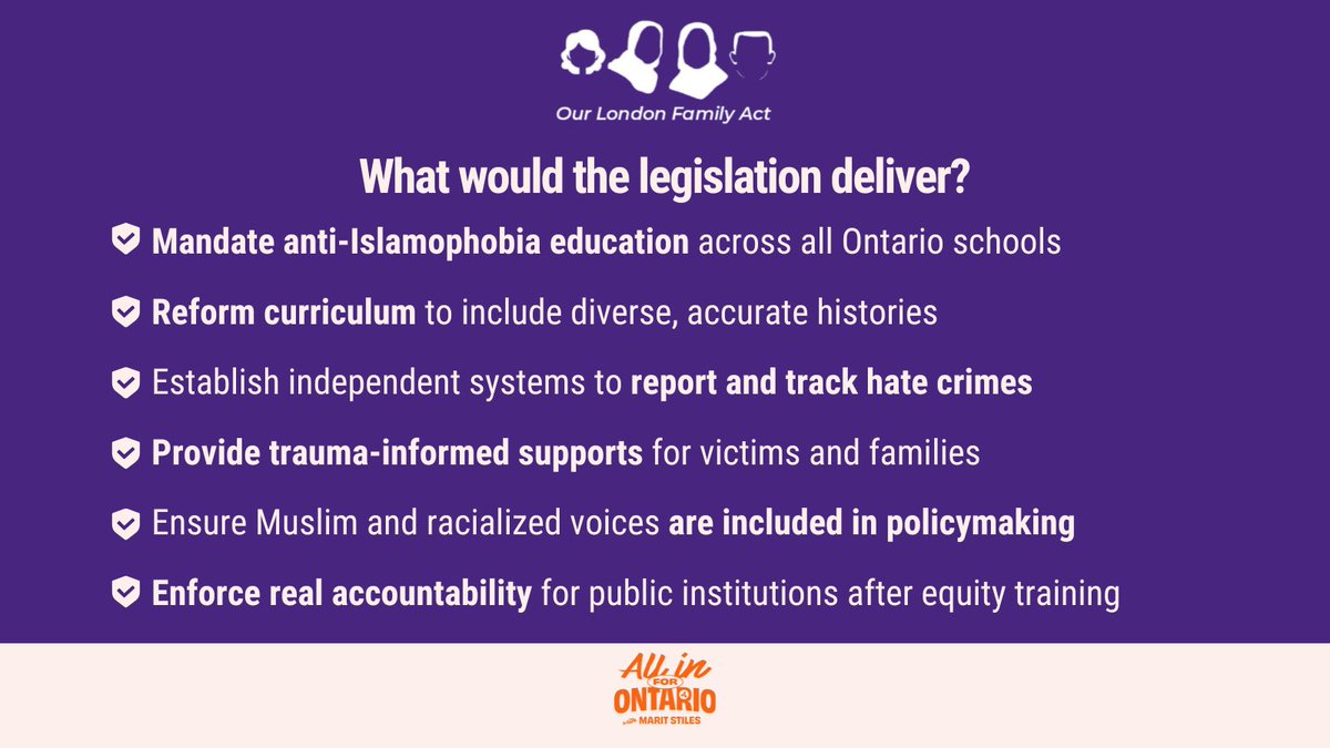 All In For London. All In For Ontario.

Deep gratitude to the team at <a href="/mrcssi/">MRCSSI</a> for a powerful, honest, and hopeful discussion on the urgent need to combat Islamophobia and support communities with trauma-informed, justice-rooted approaches.

The fight for the Our London Family Act