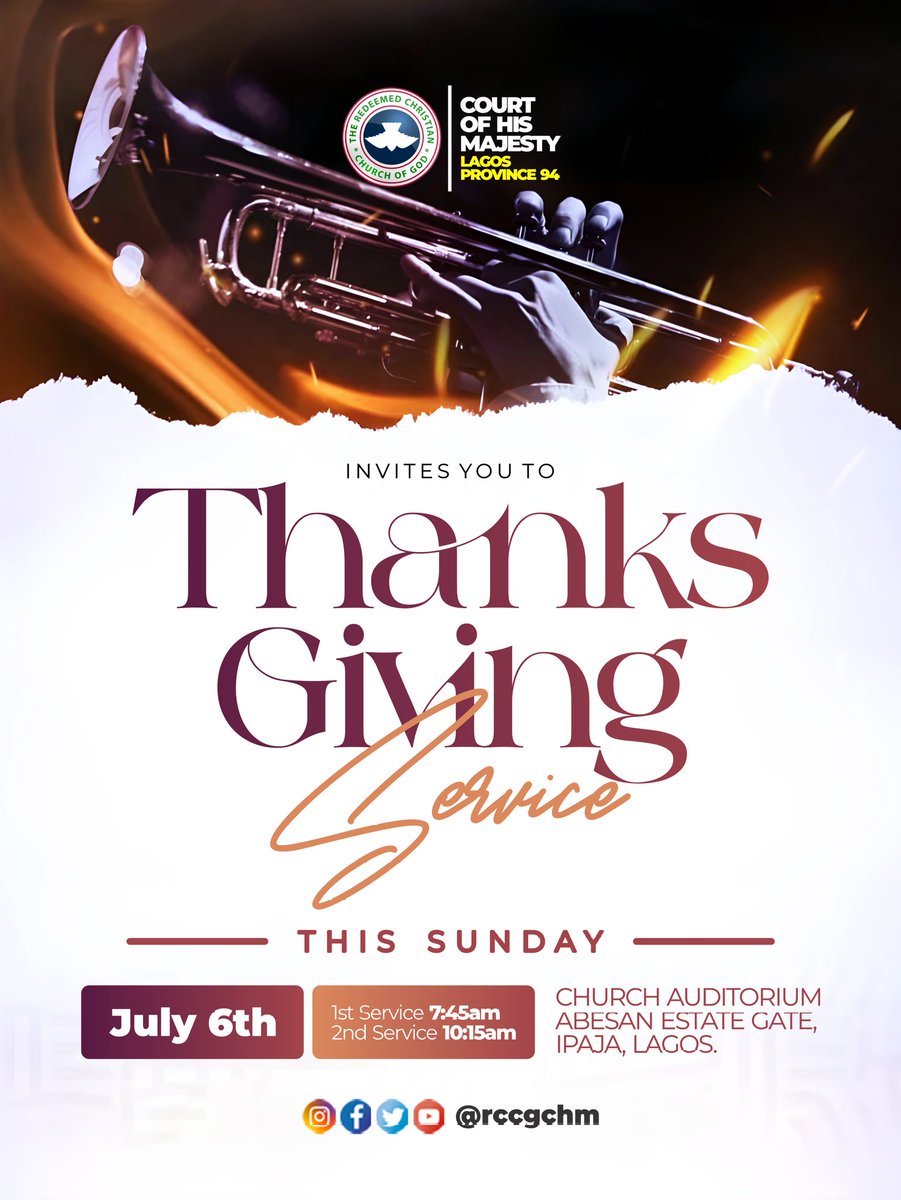 rccgchm's tweet photo. “Make a Joyful noise unto the Lord all ye land” Psalm 100:1
Join us this Sunday as we gather to express our gratitude and thanksgiving to our Lord!
Come joyful, come ready!!!
Venue: RCCG CHM
Time: 7:45AM and 10:15AM
#Rccgchm
#Rccgchmyouth
#Lp94
#Thanksgiving
#JulyGratitude https://t.co/2JodNYfDce